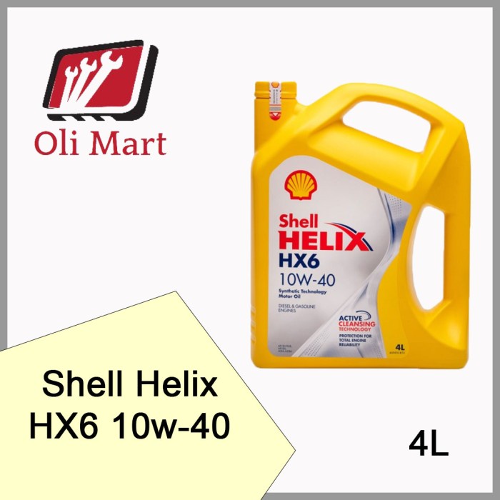 Oli Mesin Shell Helix Hx6 10w40 Oli Shell Helix HX6 10w-40