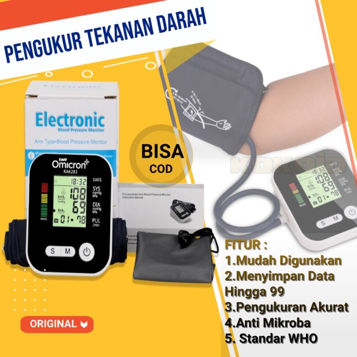 Tensimeter Digital Alat Tensi Darah Pengukur Tekanan Darah Otomatis