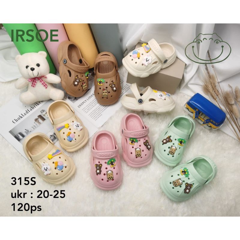 IR-315S/K SANDAL BAIM KEKINIAN ANAK PEREMPUAN CEWEK TEMPEL MAINNAN LUCU MEREK IRSOE UKURAN 20-29