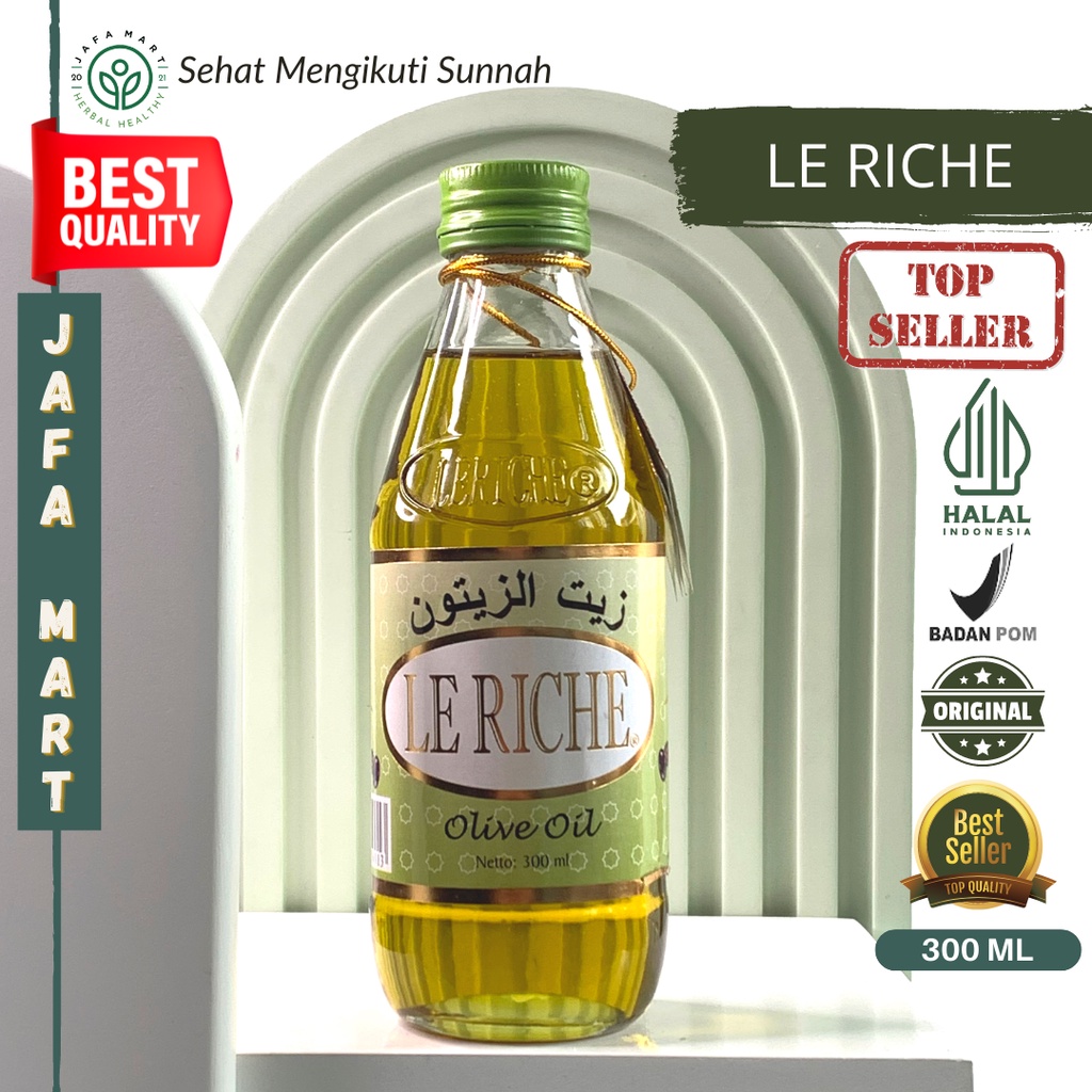 

Minyak Zaitun Le Riche 300ml Aman Untuk Memasak Makanan - Extra Virgin Oil Minyak Zaitun 300ML Masker Wajah