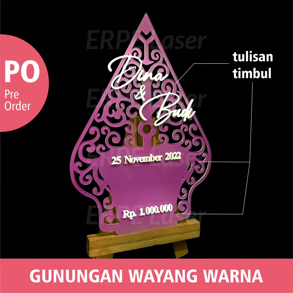 Jual Gunungan Wayang Warna Custom Dekorasi Aksesoris Hiasan Mahar