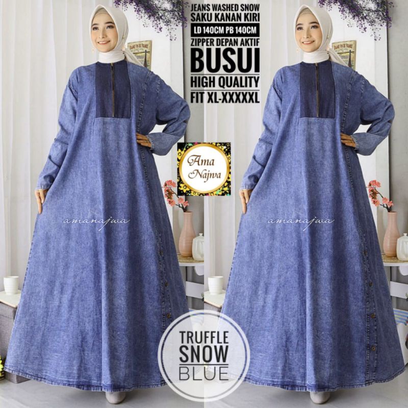 Truflle gamis Jeans Terbaru Gamis wanita Gamis Dewasa Gamis Umbrella