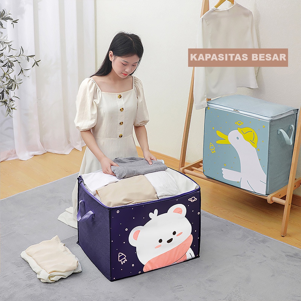 Tempat Penyimpanan Pakaian Selimut Bed Cover Organizer Multifungsi Storage Bag - TP015