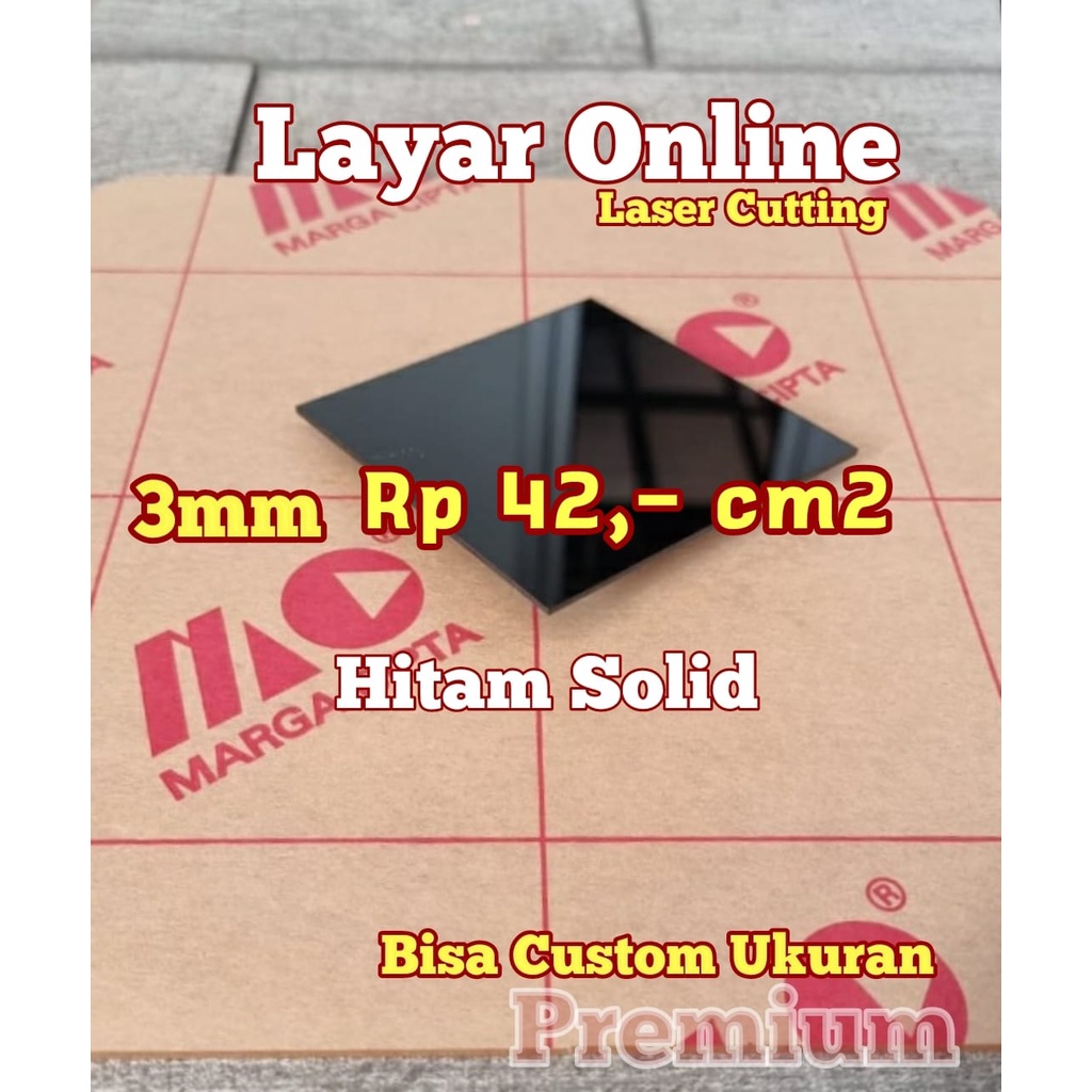 Akrilik Laser Cutting 3mm Custom Acrylic HITAM 3 mm Potongan Lembaran