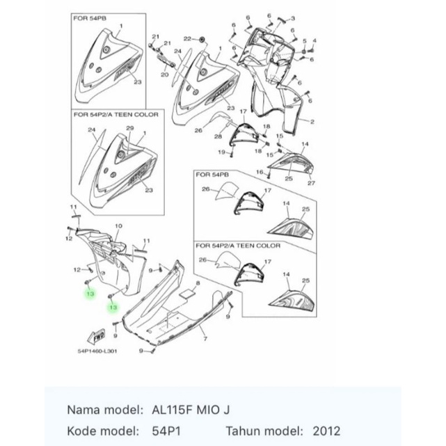 Baut Kancing Dek Paru Mio J - Mio GT 90269-06812