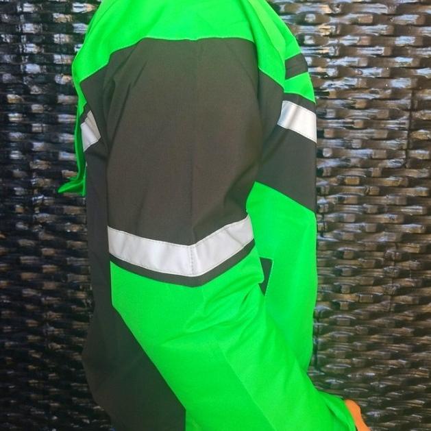 jaket polos hijau bomber ojol - M