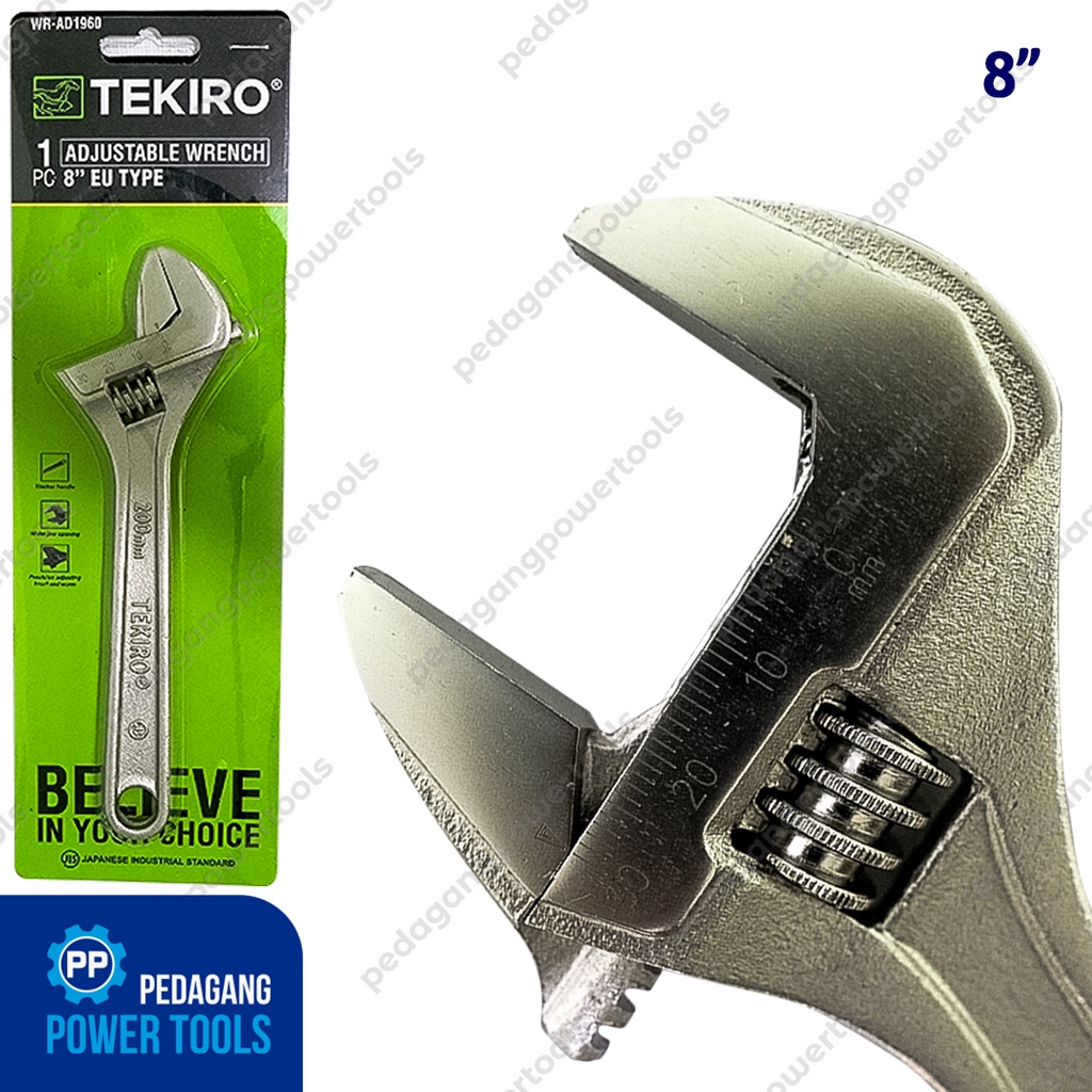 TEKIRO KUNCI INGGRIS 8 INCHI TIPE EU ADJUSTABLE WRENCH BAGO WR-AD1960