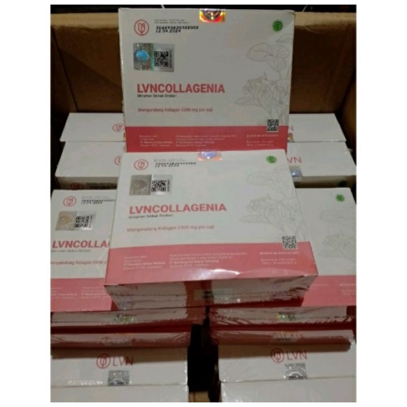 LVN Collagenia 100% Original Minuman Collagen Pemutih Kulit Rasa Strawberry 1 Box isi 10 Sachet