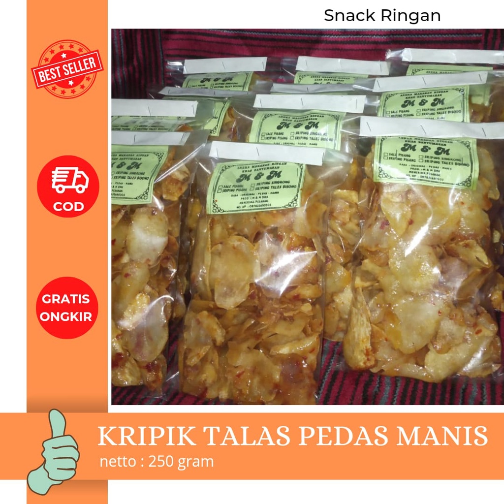 

Snack Ringan Murah!! Kripik Talas Pedas Manis 250gram