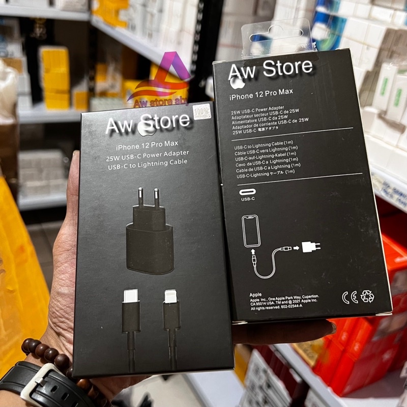 Black Edition Charger Usb C 25W fAst Charge PD for Type Lightning 11/11PROMAX/12/12PROMAX/XS MAX/XR