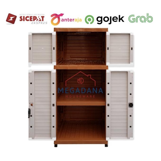 

[MD] Lemari Pakaian Plastik Susun 3 + Kunci Club/ Lemari Pakaian stock ready