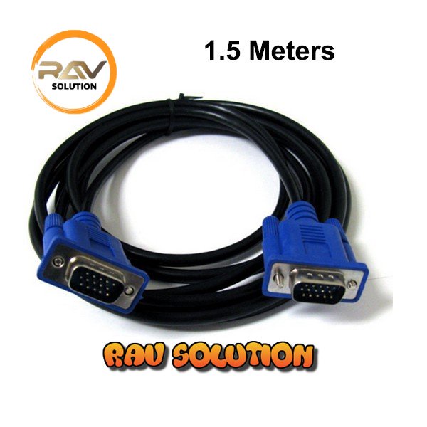 KABEL VGA 1.5M Terbagus Biru /VGA kable / vga to vga male  - RAV SOLUTION