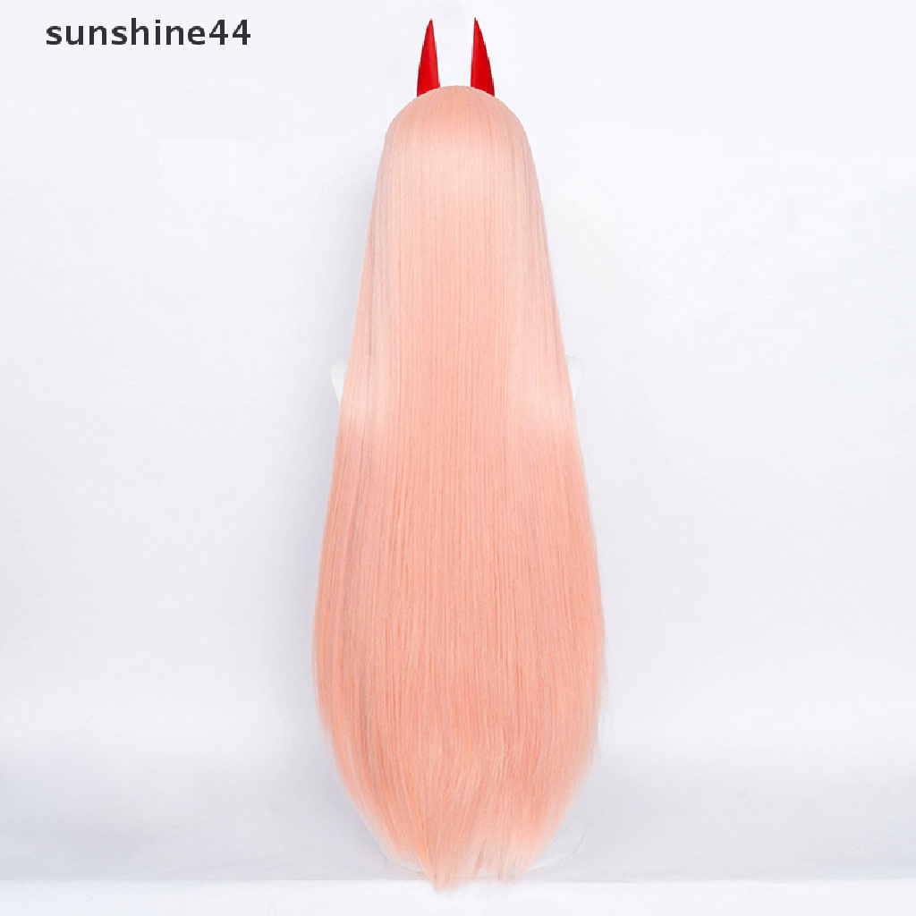 Sunshine Wig / Rambut Palsu Sintetis Panjang Model Anime Chain Man Makima Power Warna Oranye / Pink Untuk Cosplay