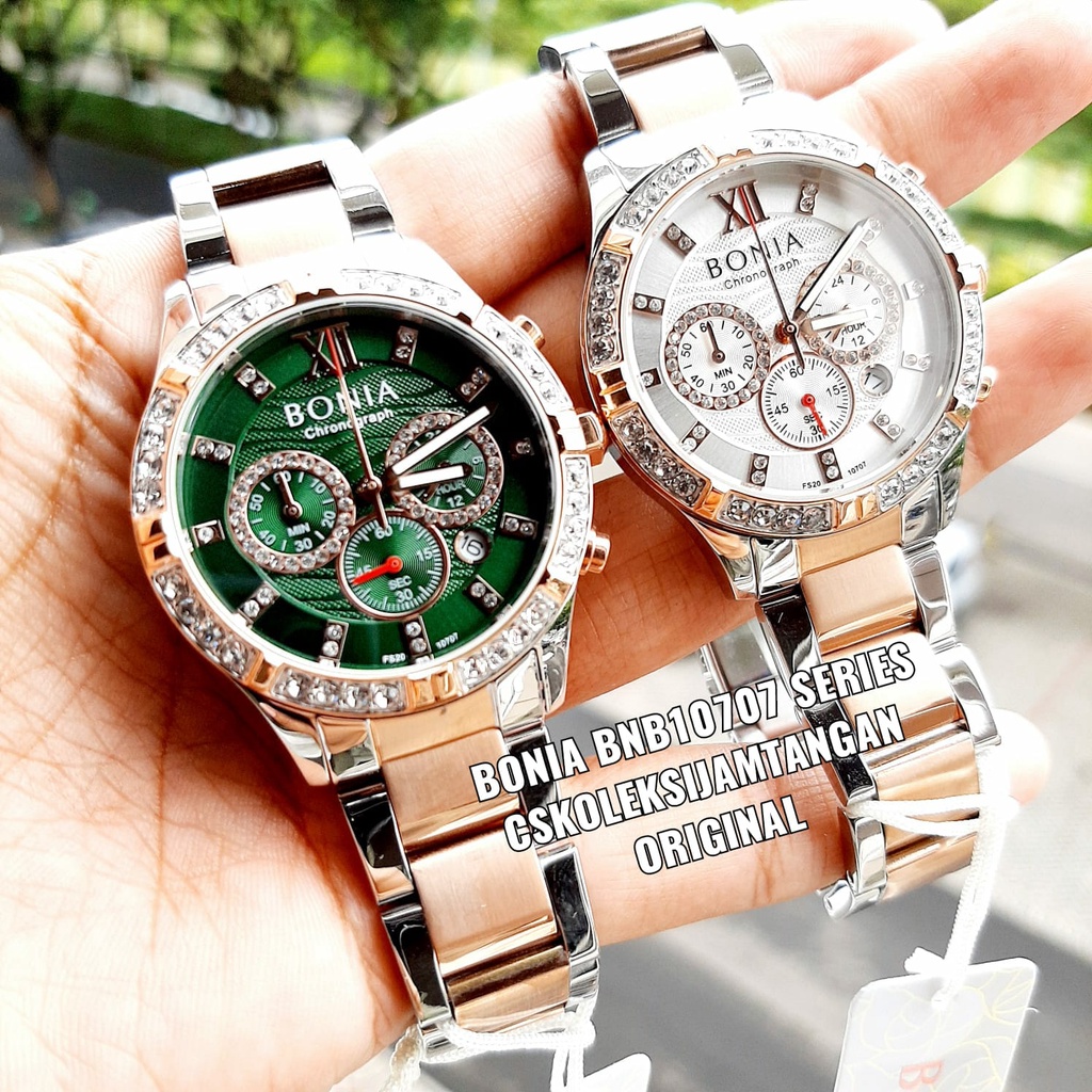 JAM TANGAN WANITA BONIA BNB10707-2613C CHRONO SILVER ROSEGOLD ORIGINAL
