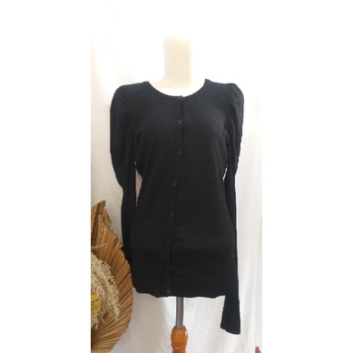 CARDIGAN HITAM/CARDIGAN WANITA/CARDIGAN RAJUT/CARDIGAN THRIFT/CARDIGAN LENGAN PANJANG