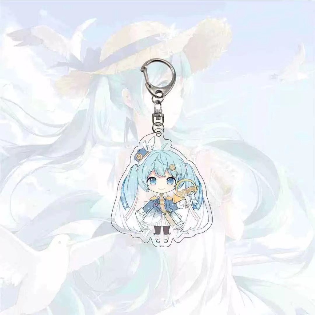 Gantungan Kunci Desain Anime Hatsune Miku Bahan Akrilik Ukuran 6Cm