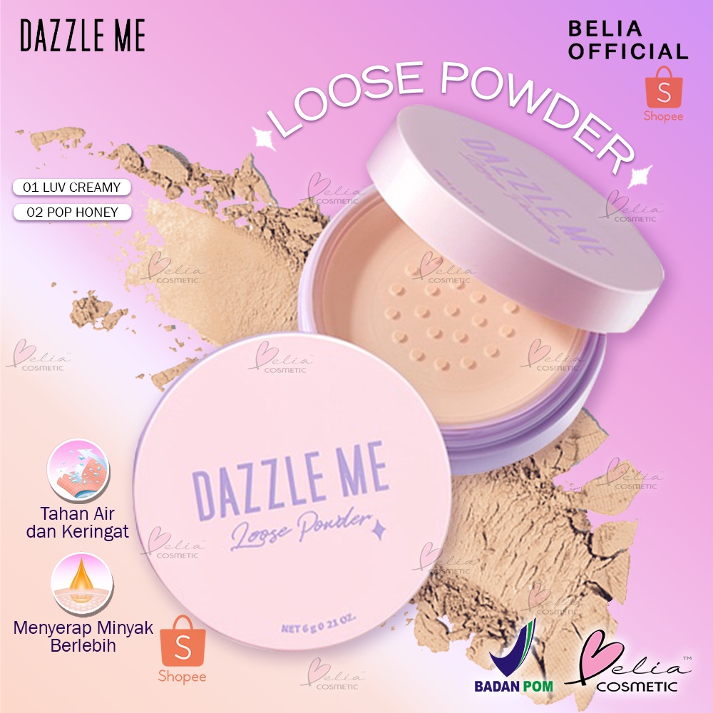 ❤ BELIA ❤ DAZZLE ME Always Setting Loose Powder BPOM | Super Soft Smooth Bedak Tabur Natural Translucent Kosmetik | Bedak Tabun Remaja | BPOM