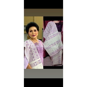 pilkos PILKOS Pialakosong ulutorus songket tenunan tangan tarutung Ungu Silver setelan rok selendang