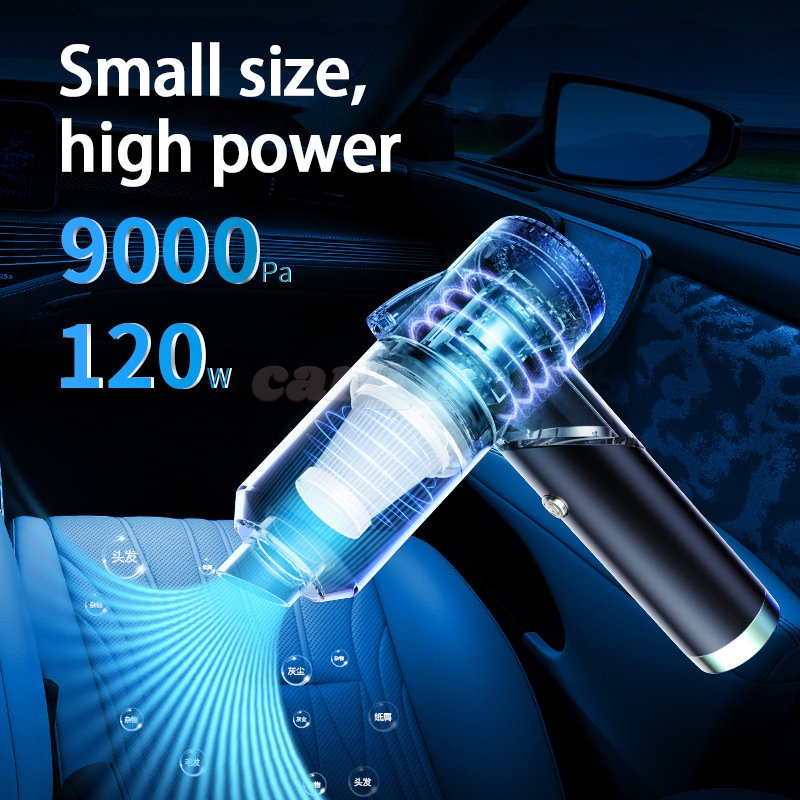 Q8 Vacuum Cleaner Lipat Wireless 9000Pa Dengan Lampu LED 3 In 1 Untuk Mobil