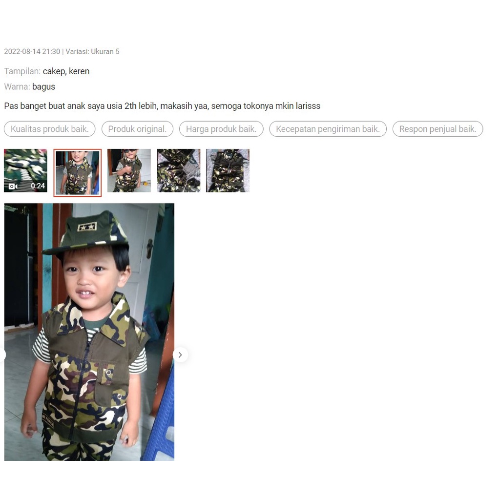 Cool Army - Baju Setelan Bayi Tentara Baju Tentara Anak Bayi