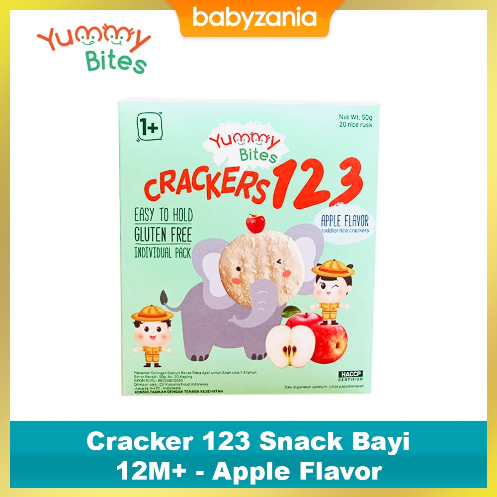 Yummy Bites Cracker for Toddler 123 Applephant 12M+ - Apple Flavor