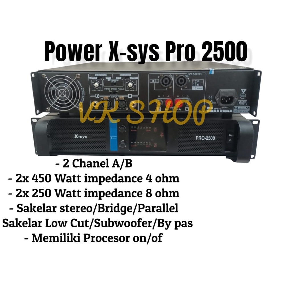 Power Audio Professional X-SYS PRO-2500 Power Amplifier XSYS PRO2500