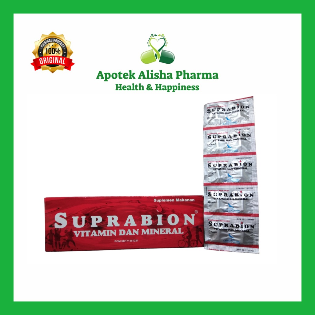 Suprabion Kapsul (Strip 10kapsul) Suplemen Multivitamin Zat Besi Penambah Darah Ibu Hamil Menyusui / Anemia