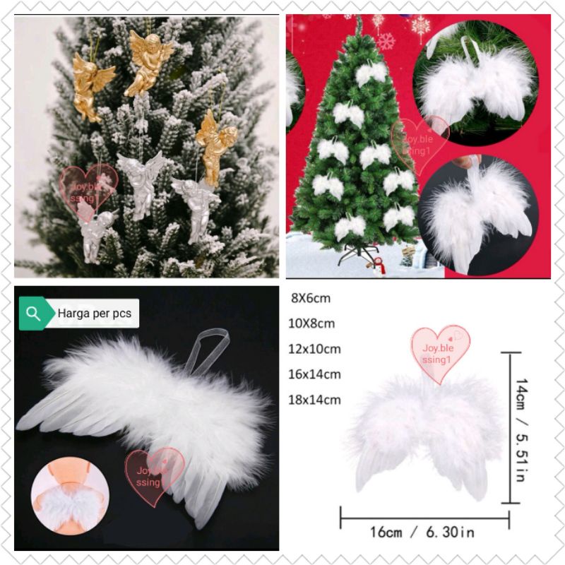 ORNAMEN MALAIKAT HIASAN POHON NATAL/SAYAP MALAIKAT HIASAN NATAL