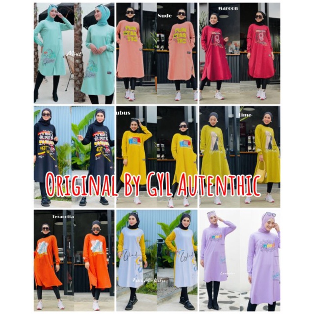 Kaos GYL Long Tunik Original BY GYL Autenthic Original Brand