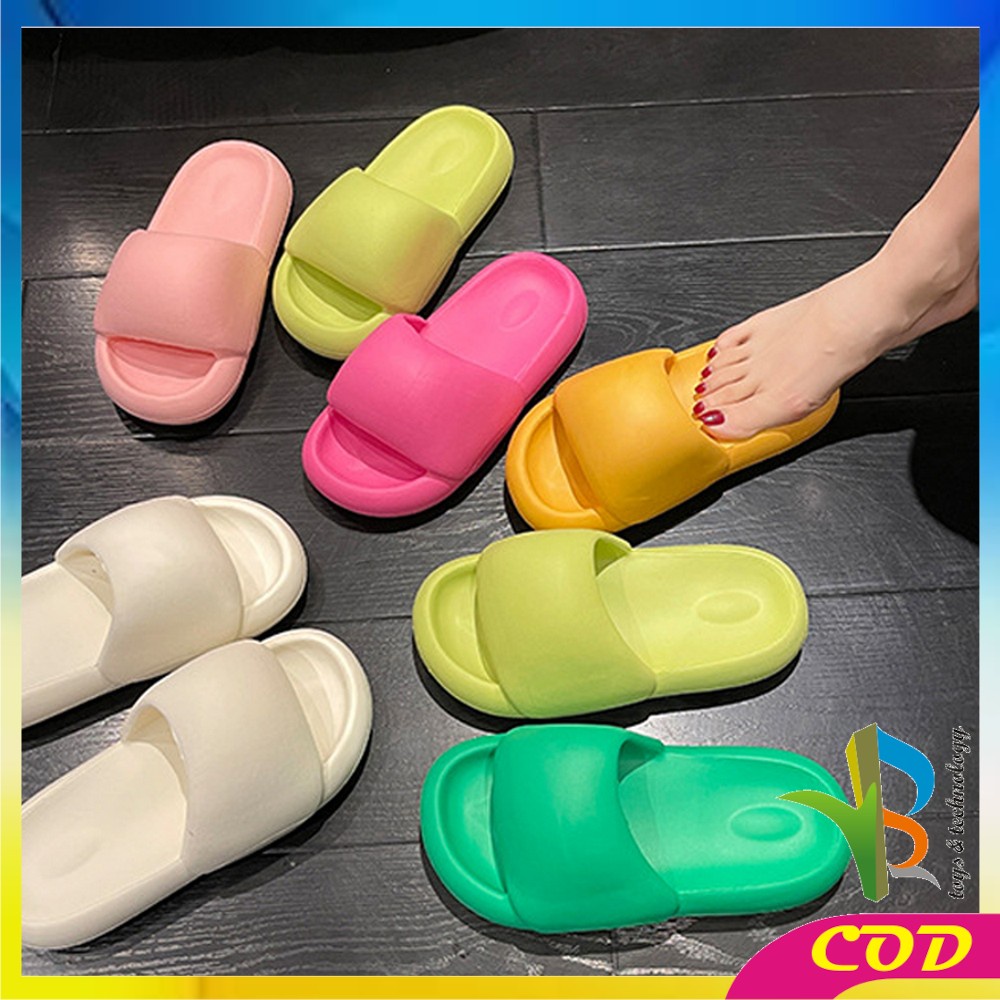 RB-S48 Sandal EVA FLip Flop Tinggi Tidak Licin Selop Pria Wanita Sandal Pasangan / Comfortable Thick Sole Shower Slippers Couple Import