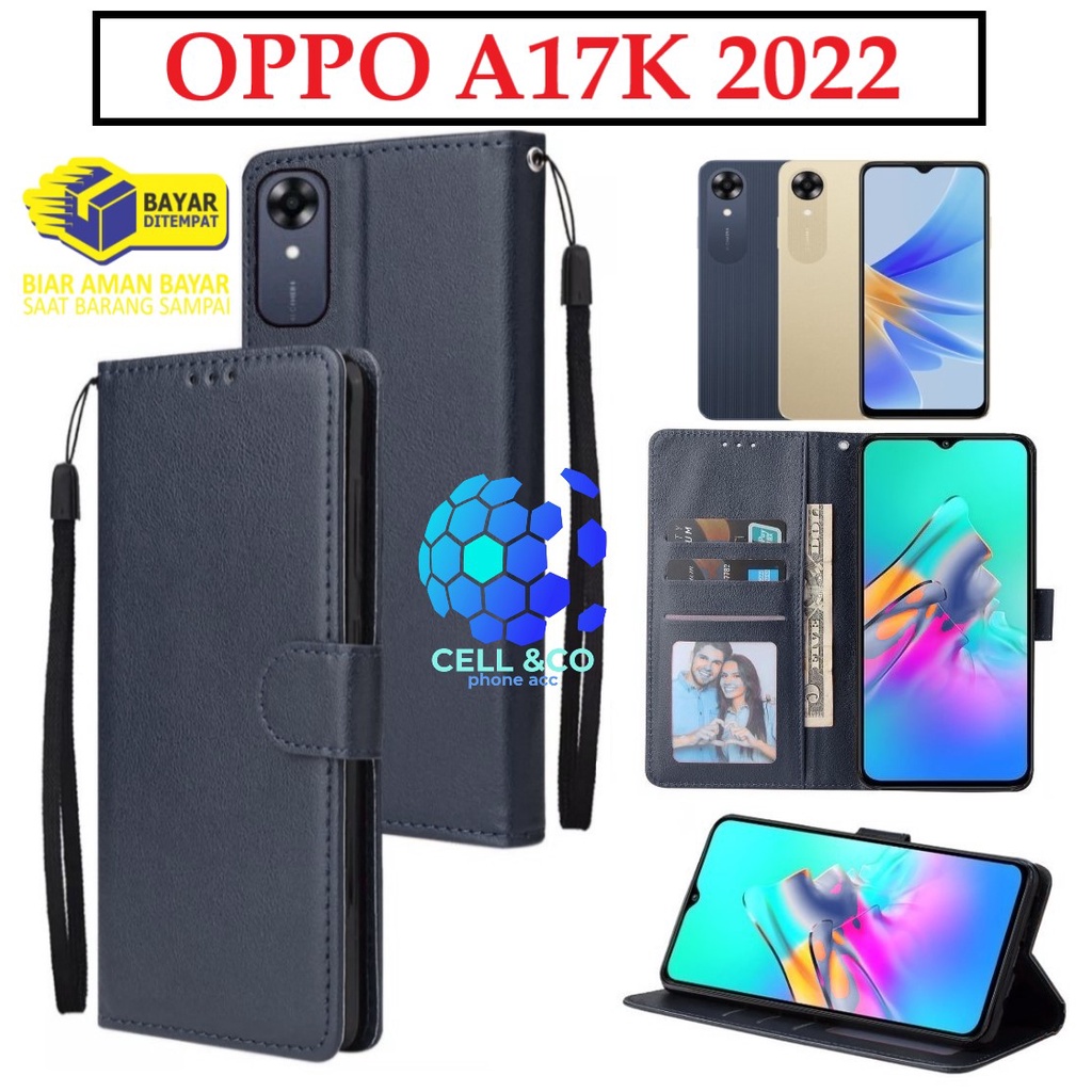 Flip cover NEW OPPO A17K 2022 TERBARU Flip case buka tutup kesing hp casing flip case leather wallet