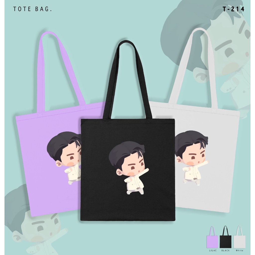 Totebag kanvas Bergambar B-T-S / Tas Les / Tas Wanita