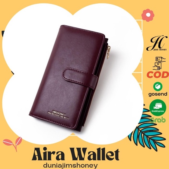 Jims Honey Aira Wallet Dompet Panjang Wanita Import Cewek Murah Lipat Tipis Korea Ori Jimshoney JH