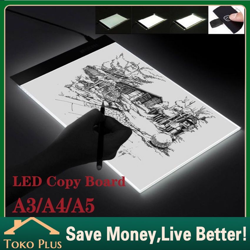 

A3/A4/A5 LED Drawing Tracing Board Stensil Board Papan Jiplak Gambar LED Anak & Dewasa Copy Board Papan LED Light Pad Ultra Slim