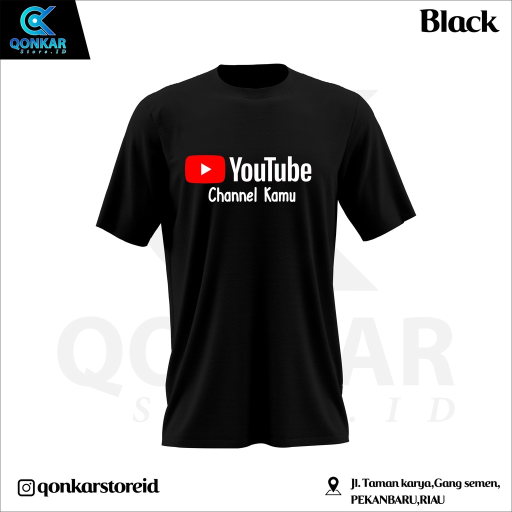 KAOS YOUTUBE CHANNEL COTTON COMBED 30S PREMIUM SABLON DTF
