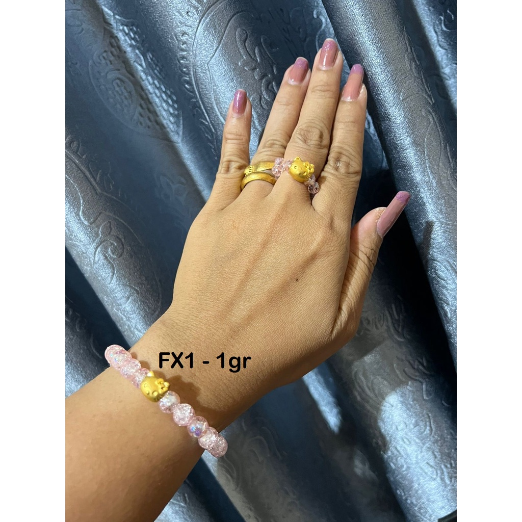 Gelang Hello Kitty Fixiuw Mas London 24k 99,9% Lumiana Siregar Emas Toba