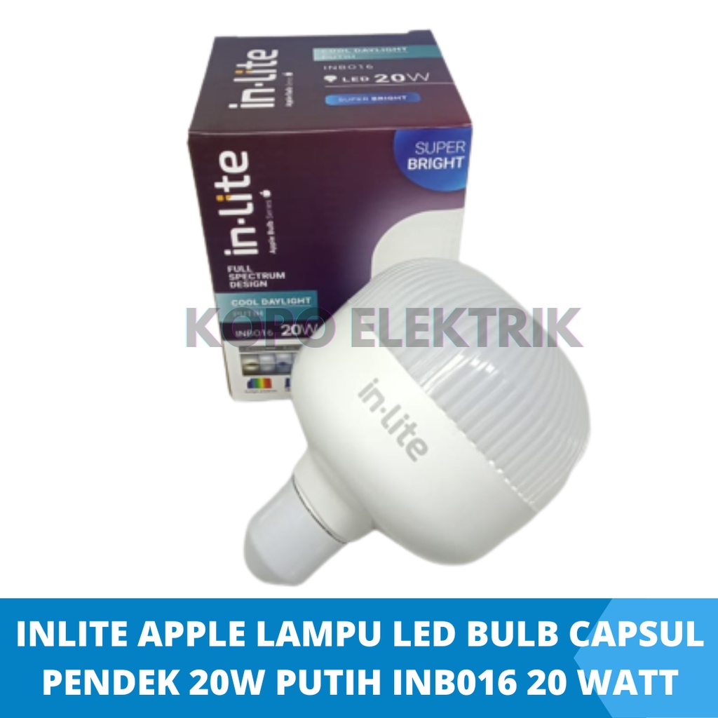 Inlite Apple Lampu LED Bulb Capsul Pendek INB016 20 Watt - Putih