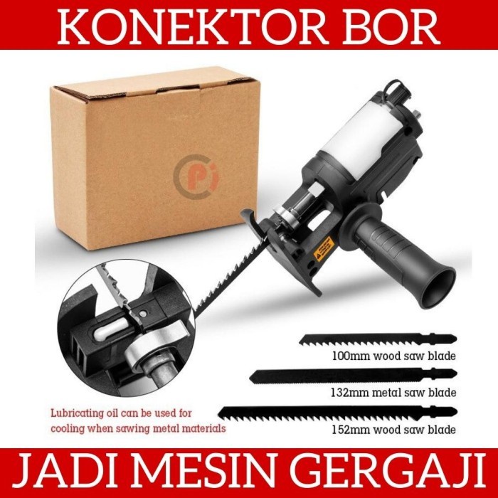 Converter Modifikasi Bor Listrik Tangan Jadi Mesin Gergaji Jig Saw