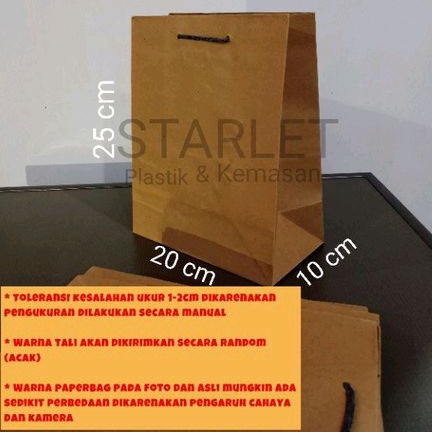 

(20x10x25CM) PAPERBAG COKLAT TAS KERTAS POLOS TANPA LAMINASI