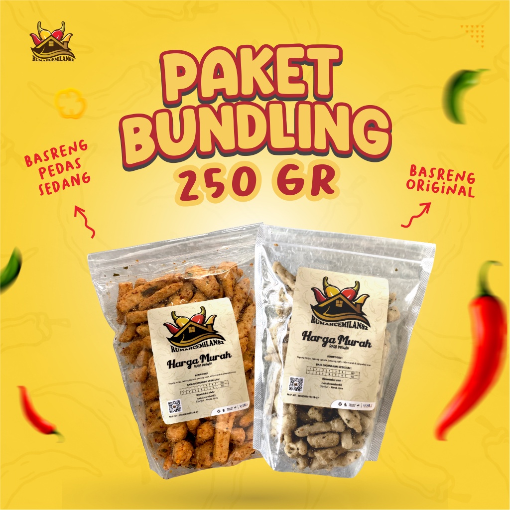 

PAKET BUNDLING ( BASRENG PEDAS SEDANG 250 GR + BASRENG ORI 250 GR )