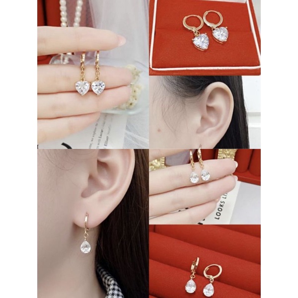 Anting Jepit Mata Satu Lapis Emas