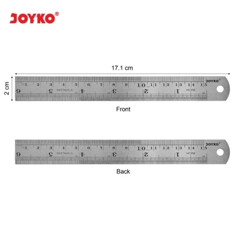 Joyko Penggaris Besi 15cm/ruler stainless