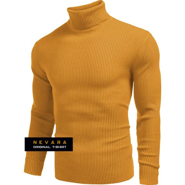 [ NEVARA ] MEN TURTLE NECK LONG SLEEVE - SWEATER TURTLE NECK PRIA KUNING MUSTRD