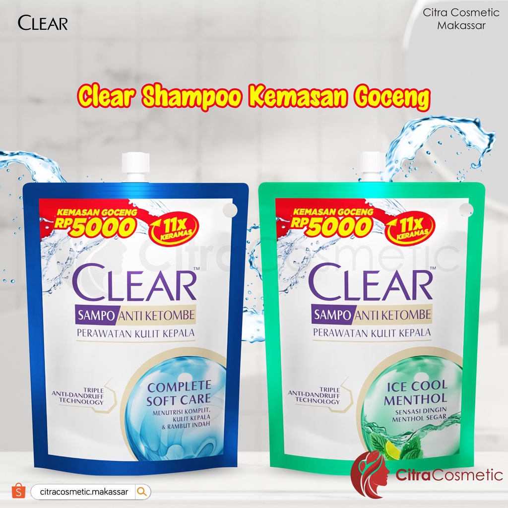 Clear Shampoo Anti Dandruff Shampo 55 Ml | Complete Soft Care | Ice Cool Menthol