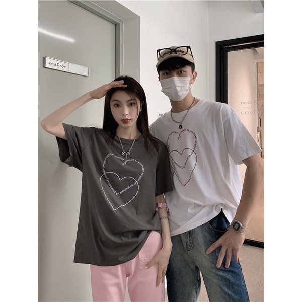 [HY.OLSHOP12] Atasan Couple Kekinian / Oversize Tee look / Model Longgar Couple Tshirt