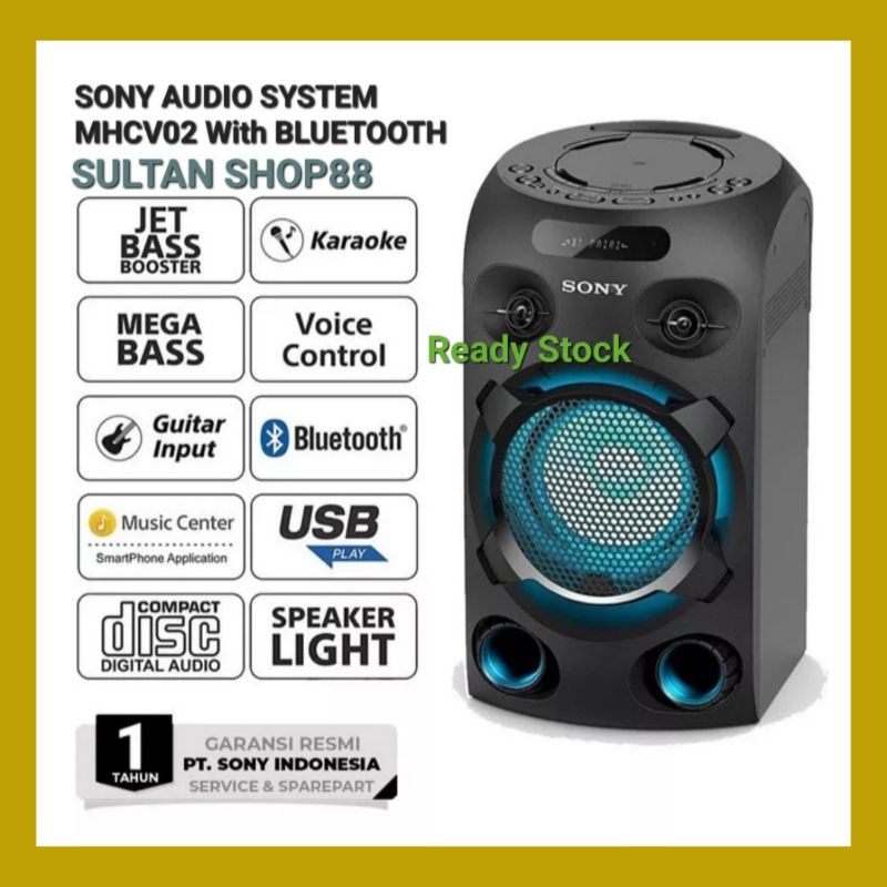 SONY MHCV02 AUDIO SYSTEM HIGHT POWER BLUETOOTH I SONY SPEAKER AKTIF MHCV02