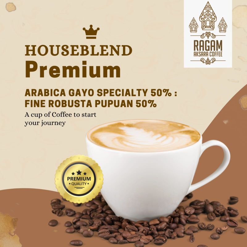 

Kopi House Blend PREMIUM / Arabica Specialty - Fine Robusta 1 kg / Kopi Susu Kekinian / Espresso