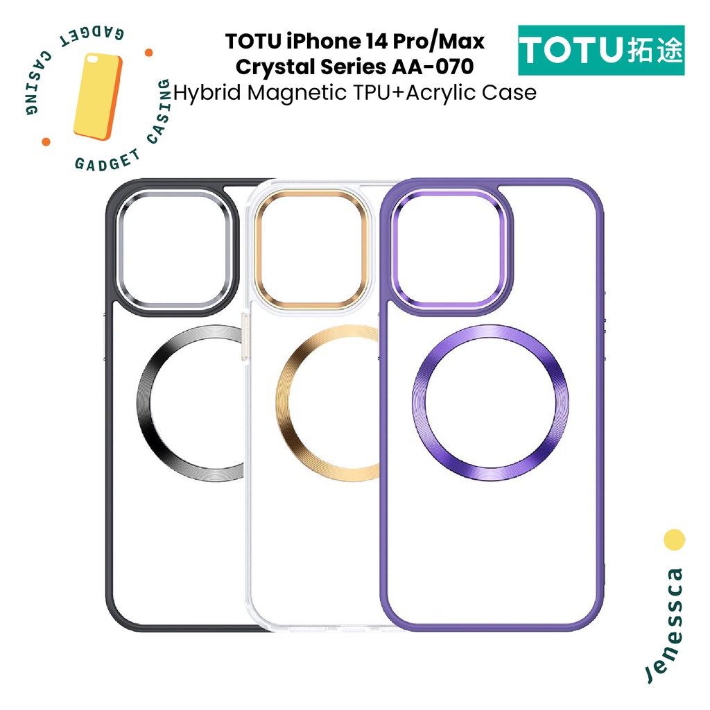 Casing iPhone 14/Plus/14 Pro/Max TOTU Shining Crystal Case Magnetic Magsafe Crystal Series
