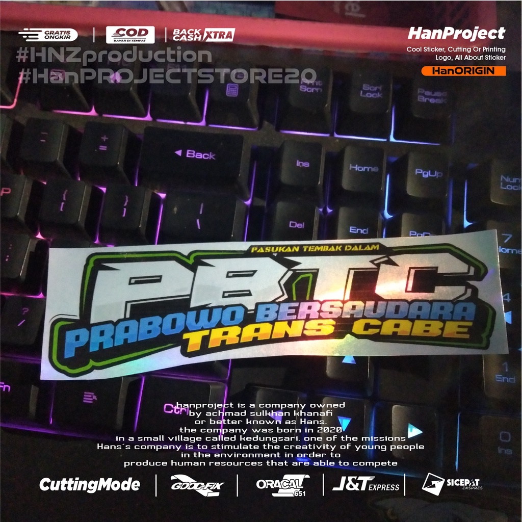 (BIJIAN) STICKER CCTV TRUCK PRABOWO BERSAUDARA TRANS CABE TERBARU HOLOGRAM ANTI AIR