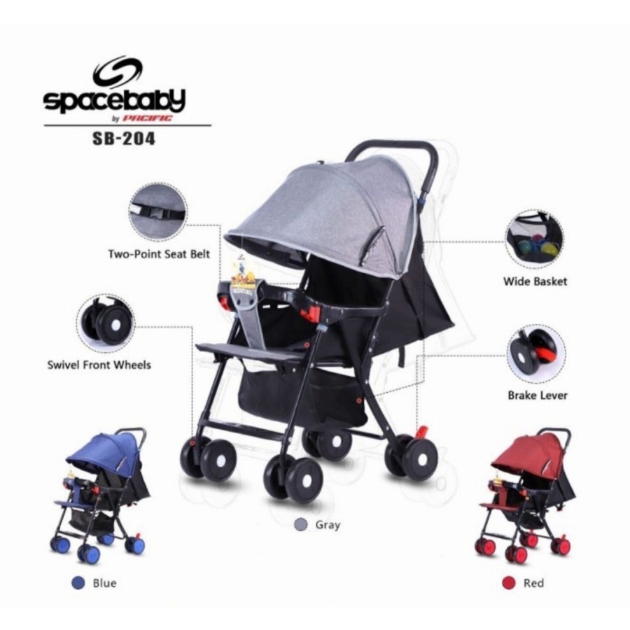 SpaceBaby Stroller SB - 204 | Kereta Dorong Bayi